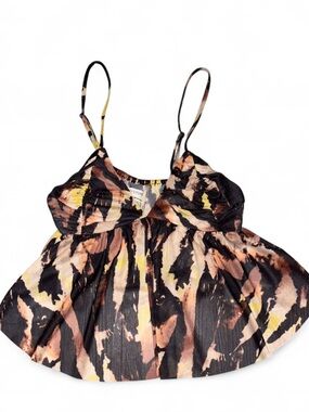 Urban Outfitters Spliced Leopard Print Satin Cami Top